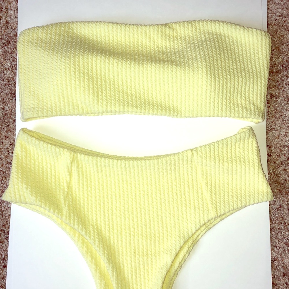 Light yellow High waisted bikini